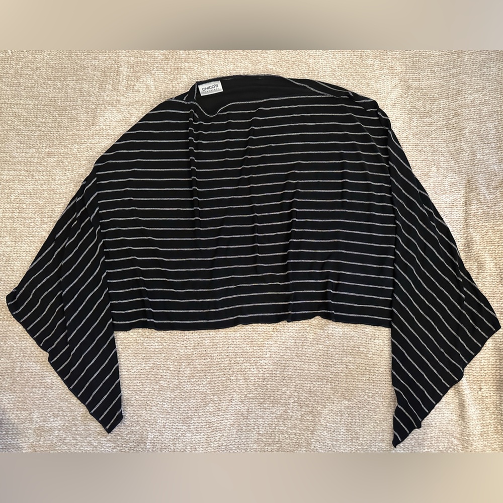Chico’s Travelers Striped Poncho Top